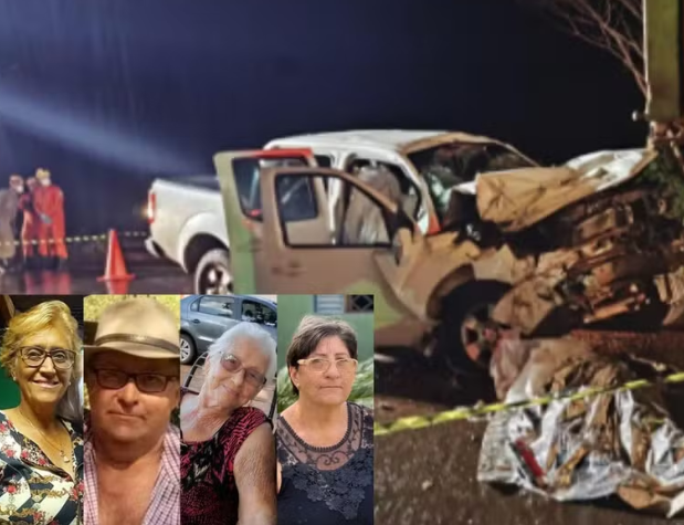 Quatro pessoas da mesma família morrem em acidente na GO-164, em Goiás