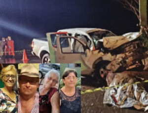 Quatro pessoas da mesma família morrem em acidente na GO-164, em Goiás